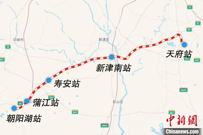 成都鐵路樞紐天府至朝陽(yáng)湖段線路圖。　國(guó)鐵集團(tuán)供圖