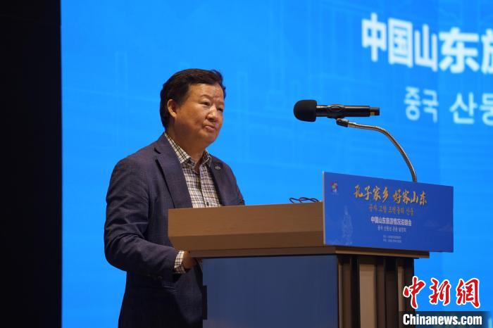 韓國一般旅游業(yè)協(xié)會副會長白承弻致辭?！⑿?攝
