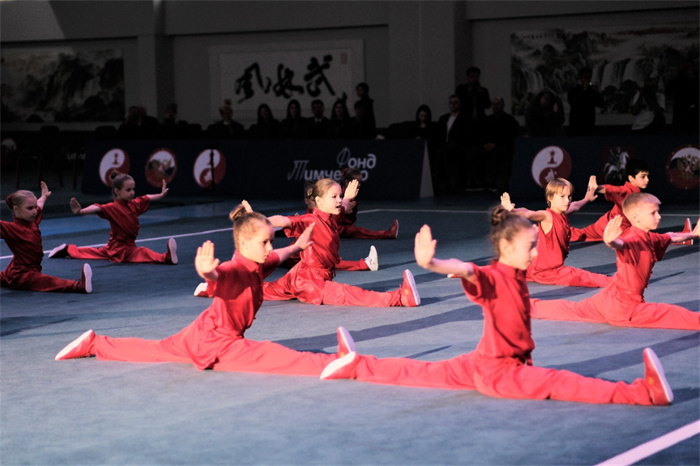 俄羅斯青少年在開幕式上進行武術(shù)表演。駐俄羅斯大使館供圖
