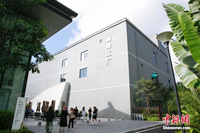 圖為采訪團一行參觀咖啡工廠。 曹淼欣 攝