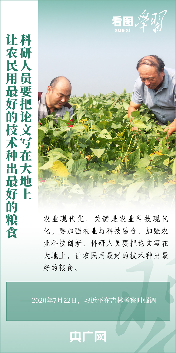 看圖學(xué)習(xí)丨推廣良田、良種、良法、良機(jī) 給農(nóng)業(yè)現(xiàn)代化插上科技的翅膀
