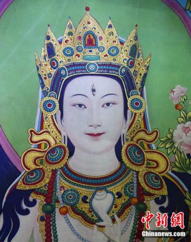 安多強(qiáng)巴繪制的《度母》唐卡。<a target='_blank' href='/'><p  align=