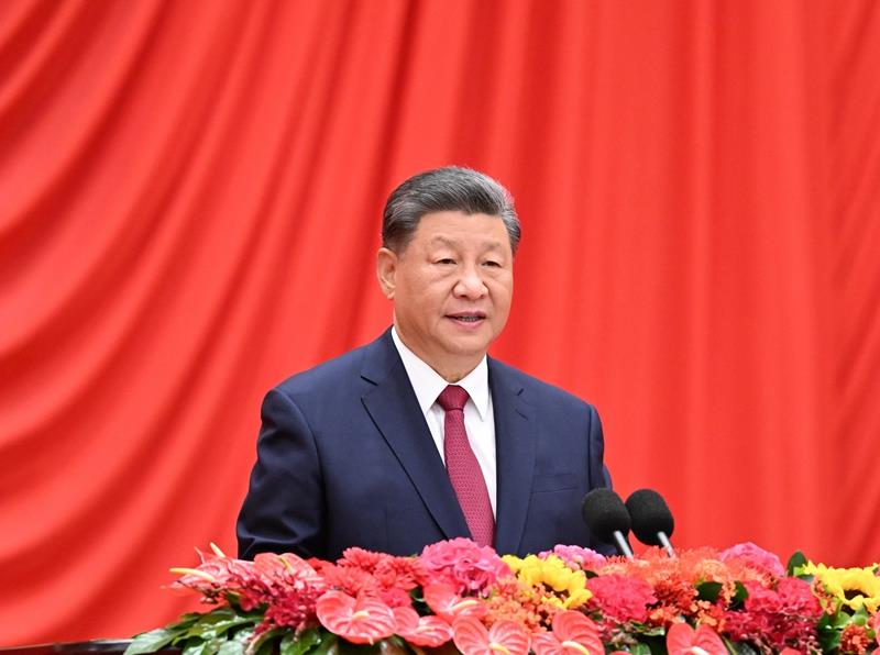 △2024年9月30日，慶祝中華人民共和國(guó)成立75周年招待會(huì)在北京人民大會(huì)堂隆重舉行。習(xí)近平總書記出席招待會(huì)并發(fā)表重要講話。