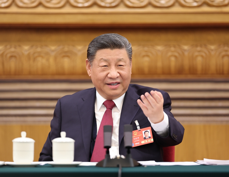 2025年3月5日下午，習(xí)近平總書記參加他所在的十四屆全國人大三次會議江蘇代表團審議。