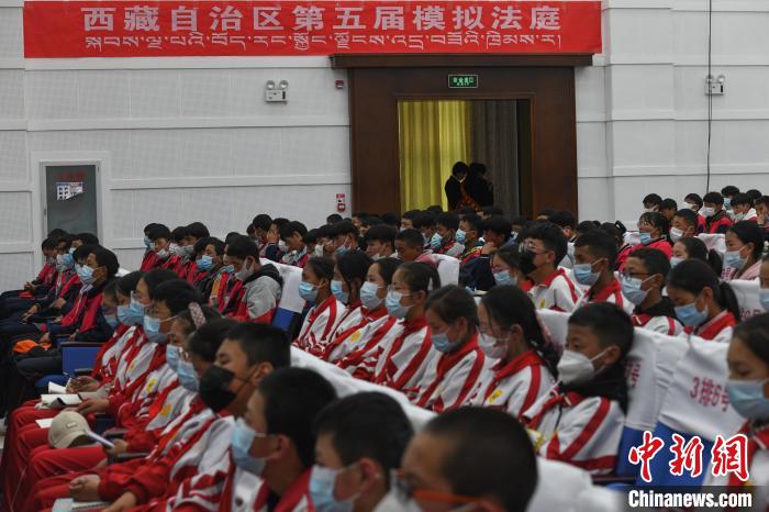 圖為西藏自治區(qū)第五屆模擬法庭現(xiàn)場(chǎng)。　貢嘎來松 攝